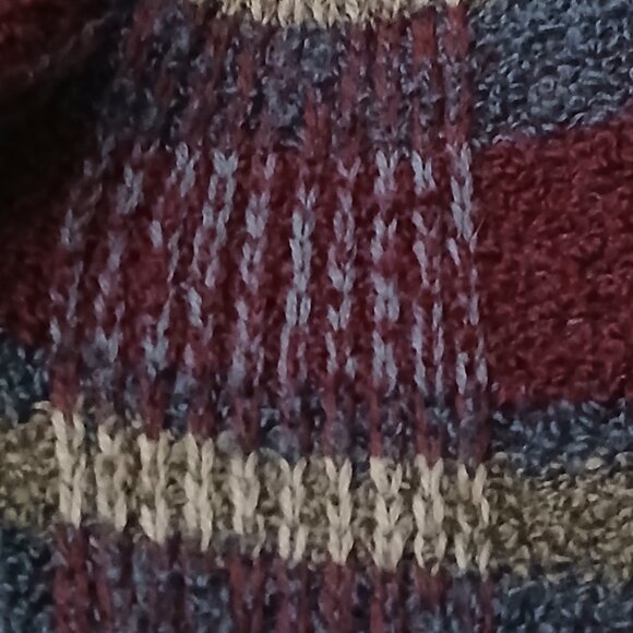 I.B. Diffusion Rare Vintage 80s Cardigan Sweater Size M Wool Plaid Open Front - Picture 8 of 9